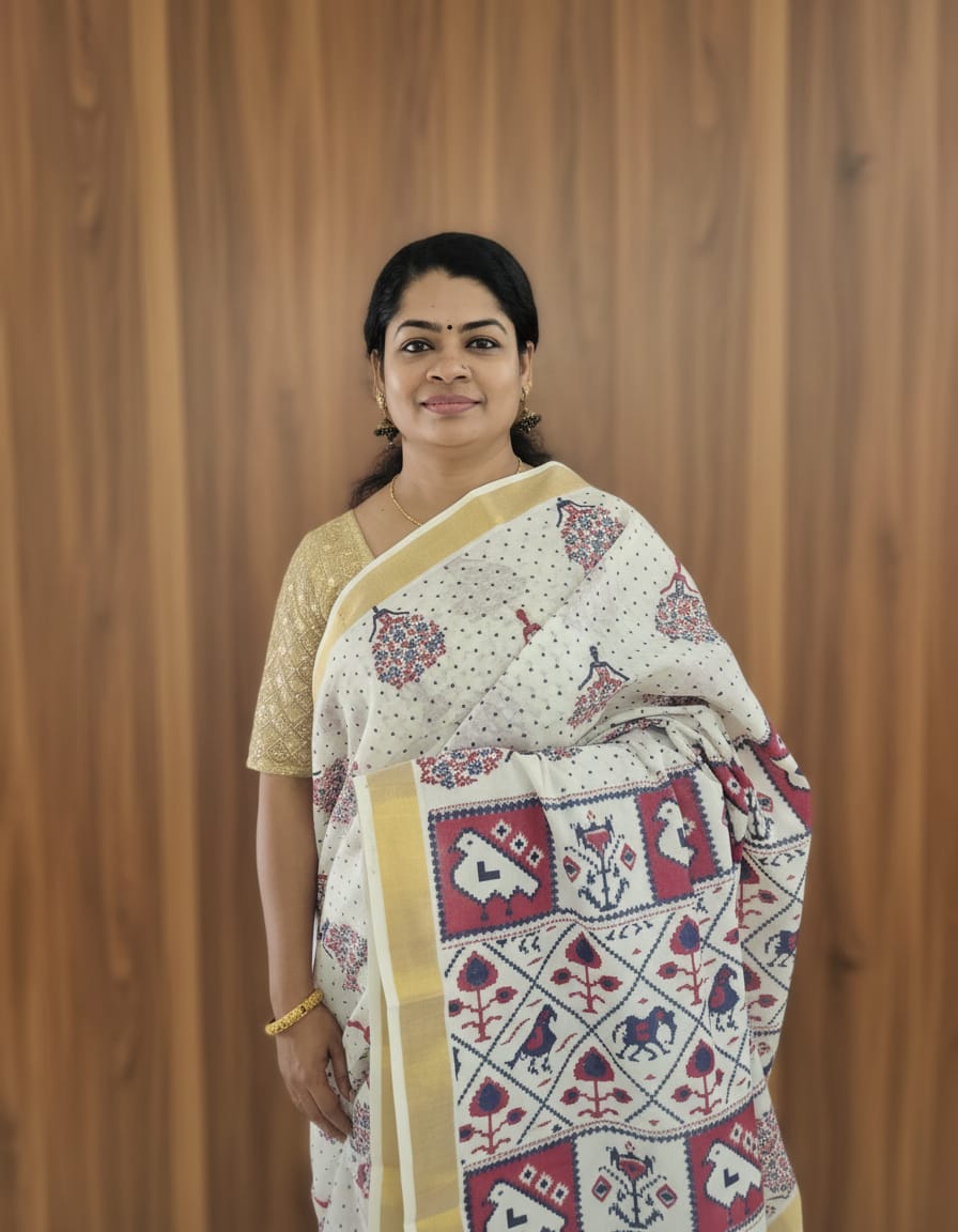 Kerala Traditional Cotton Dancing Girl all over print Sarees